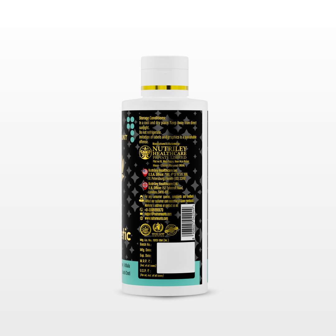 White product bottle from Nutriley Healthcare showing storage instructions and contact details.
